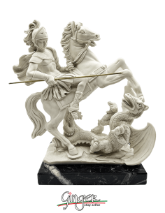 "New" Saint George killing the Dragon - 10.6 in. (27 cm)