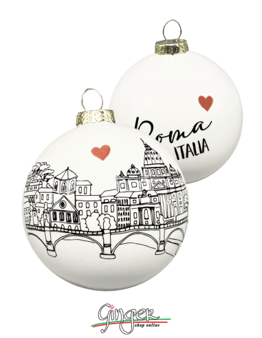 "New" Christmas Ornaments - Cities of Italy: Rome B&W - 80 mm (3.14")