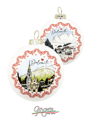 "New" Christmas Ornaments - Cities of Italy: Cortina Dolomiti - 80 mm (3.14")