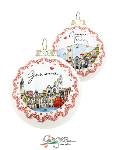 "New" Christmas Ornaments - Cities of Italy: Genoa and the Cinque Terre - 80 mm (3.14")