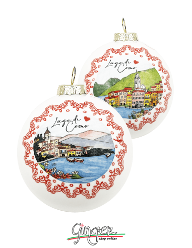 "New" Christmas Ornaments - Cities of Italy: Lake Como and Bellagio - 80 mm (3.14")