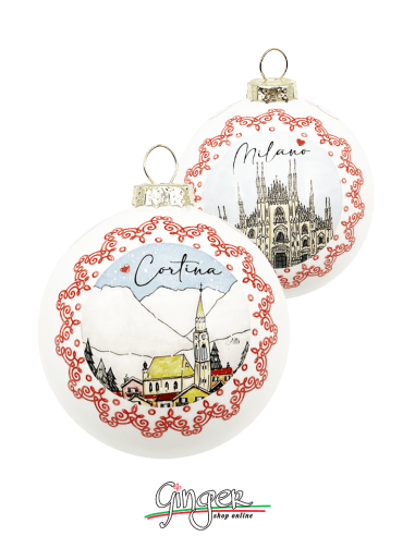 "New" Christmas Ornaments - Cities of Italy: Milan-Cortina 2026 Winter Olympics - 80 mm (3.14")