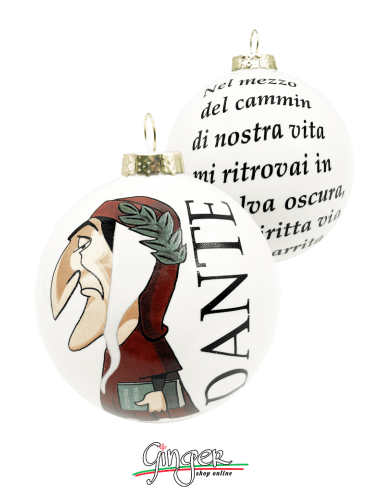 "Novità" Addobbi Palla di Natale - Dante e la Divina Commedia - 80 mm